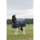 Nepromokavá deka  na koně podšitá fleesem v modré barvě, prodlouženým krkem a velikost 125cm od značky Horze, výprodej